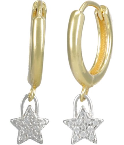 Bijuterii femei argento vivo two-tone cz star drop earrings goldsilver