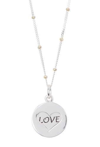 Bijuterii femei argento vivo two-tone sterling silver open heart disc pendant necklace goldsil