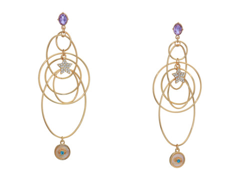 Bijuterii femei bcbg eye statement orbital earrings bluepurpleshiny gold