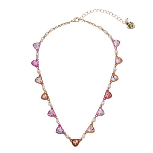 Bijuterii femei betsey johnson stone heart collar necklace pink