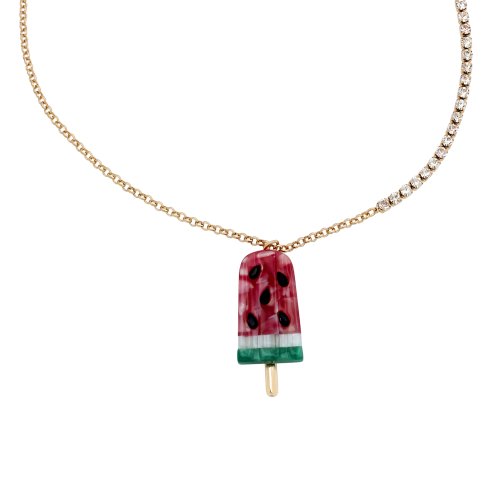 Bijuterii femei betsey johnson watermelon pendant necklace pink