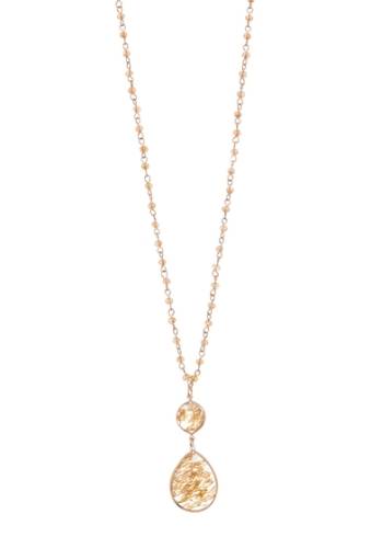 Bijuterii femei cara accessories bead linked chain stone pendant necklace champ