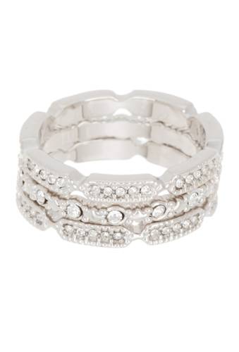 Bijuterii femei covet crystal pave stackable rings - set of 3 clear