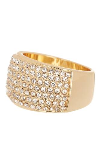 Bijuterii femei covet crystal pave wide band ring gold