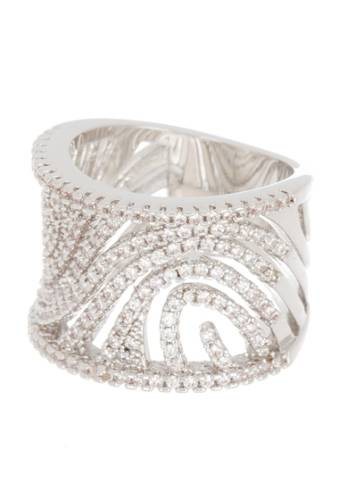 Bijuterii femei covet cz pave openwork wide band ring silver