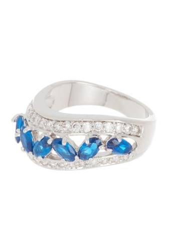 Bijuterii femei covet kate blue cz wave statement ring silver