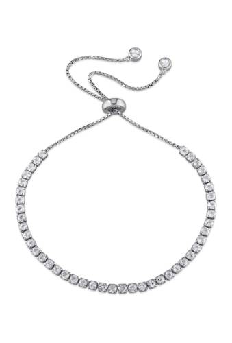 Bijuterii femei delmar sterling silver white topaz adjustable tassel bracelet silver