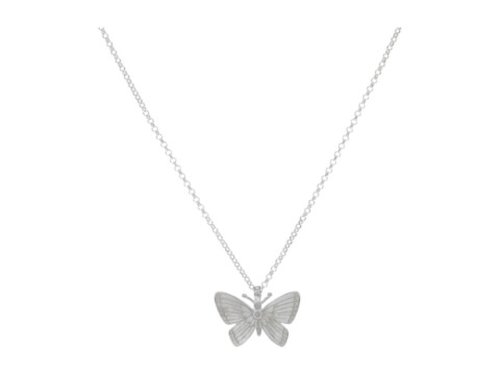 Bijuterii femei dogeared mom large butterfly necklace silver