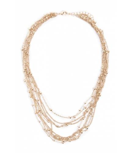 Bijuterii femei forever21 beaded layered necklace gold
