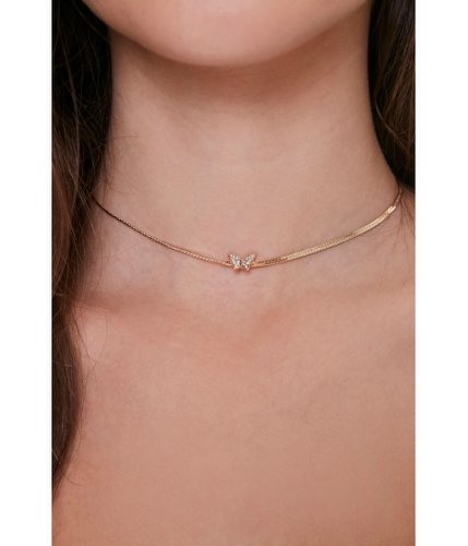 Bijuterii femei forever21 butterfly charm choker necklace goldclear