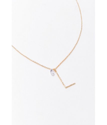 Bijuterii femei forever21 cz initial pendant necklace goldl
