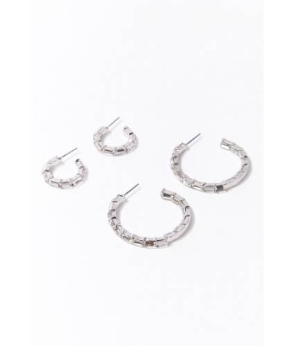 Bijuterii femei forever21 faux gem hoop earring set silverclear