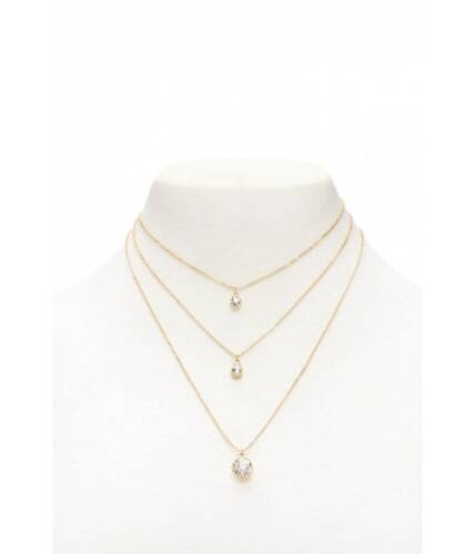 Bijuterii femei forever21 faux rhinestone necklace set goldclear