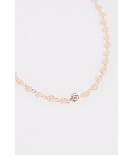 Bijuterii femei forever21 filigree rose charm choker necklace gold