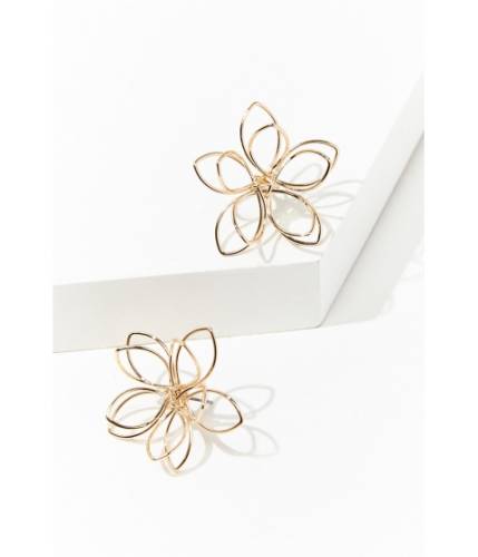Bijuterii femei forever21 floral stud earrings gold