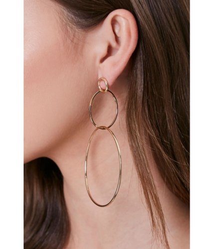Bijuterii femei forever21 interlinked hoop earrings gold