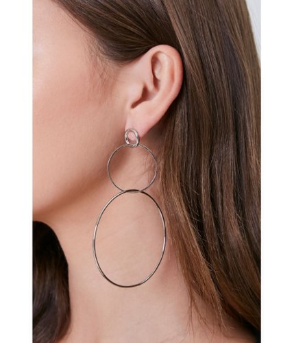 Bijuterii femei forever21 interlinked hoop earrings silver