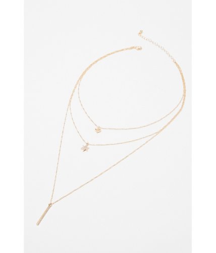 Bijuterii femei forever21 layered charm necklace goldclear