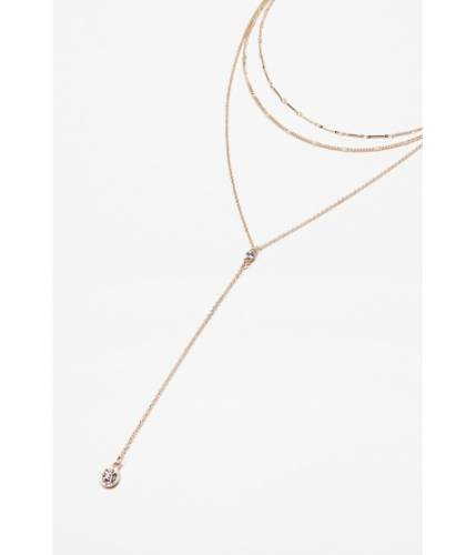 Bijuterii femei forever21 layered drop necklace goldclear