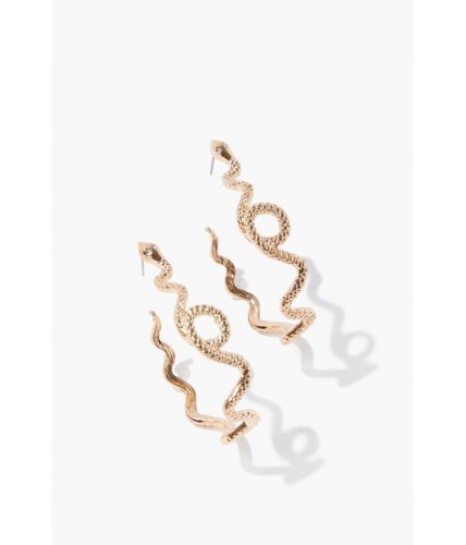 Bijuterii femei forever21 snake pendant hoop earrings gold