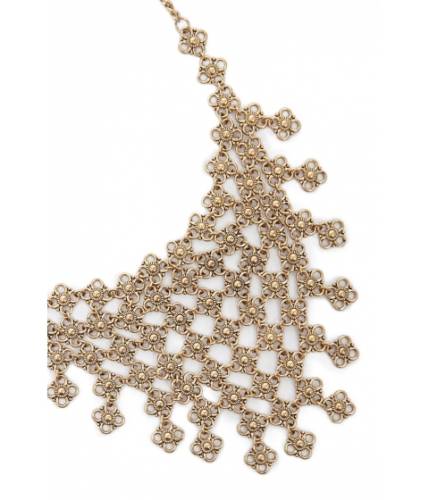 Bijuterii femei forever21 statement floral bib necklace gold