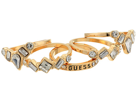 Bijuterii femei guess five-piece dainty ring set gold