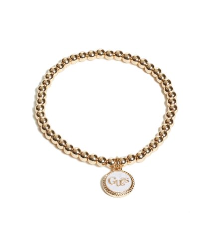 Bijuterii femei guess gold-tone logo beaded bracelet gold