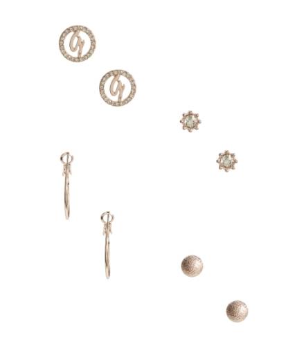 Bijuterii femei guess rose gold-tone stud and hoop logo earrings set silver