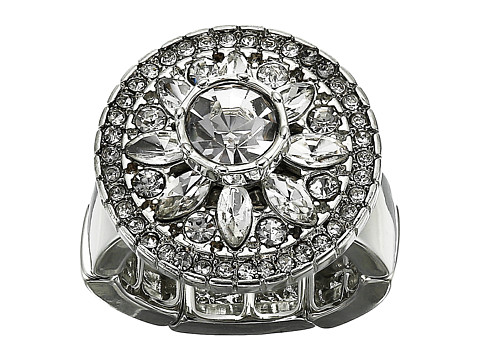 Bijuterii femei guess round crystal stone ring silver