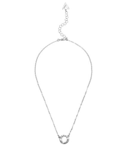 Bijuterii femei guess silver-tone circle pendant necklace silver