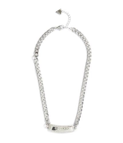Bijuterii femei guess silver-tone logo chain link necklace silver