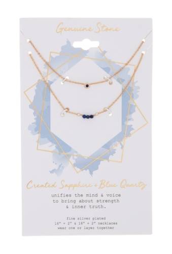 Bijuterii femei la rocks created sapphire blue quartz necklace set no color