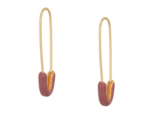 Bijuterii femei lucky brand mauve safety pin earrings gold