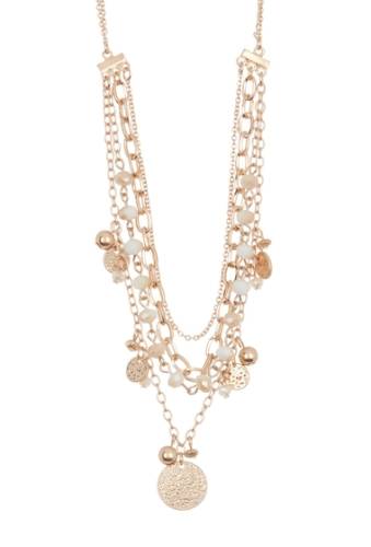Bijuterii femei melrose and market 4 strand layered frontal necklace natural- gold
