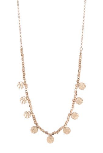 Bijuterii femei melrose and market 9-disc fringe pendant necklace gold