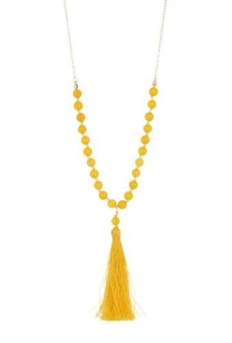 Bijuterii femei melrose and market bead chain tassel necklace yellow- gold