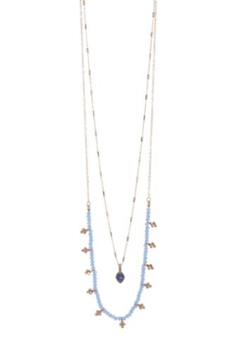 Bijuterii femei Melrose And Market charm beaded long necklace blue- clear- gold