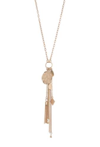 Bijuterii femei melrose and market hammered tassel fringe pendant necklace gold
