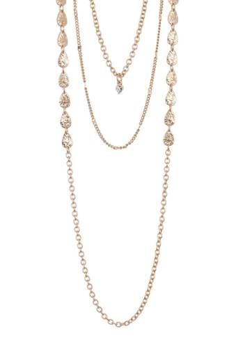 Bijuterii femei melrose and market layered chain necklace clear- gold