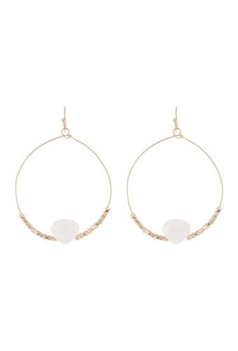 Bijuterii femei melrose and market metal bead semi frontal hoop earrings pink- gold