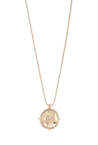 Bijuterii femei melrose and market molten coin cz accent pendant necklace clear- gold
