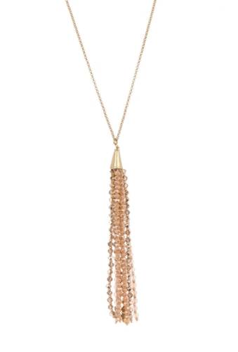 Bijuterii femei melrose and market multi beaded tassel pendant necklace blush- gold