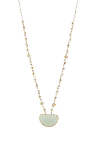 Bijuterii femei melrose and market semi half circle beaded pendant necklace green- gold