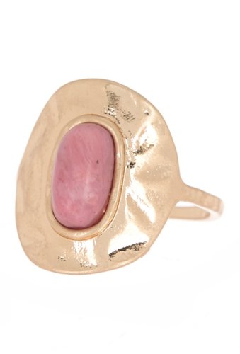 Bijuterii femei melrose and market semi organic stone oval ring pink- gold
