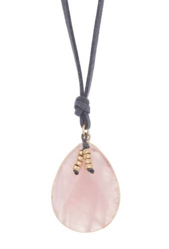 Bijuterii femei melrose and market semiprecious stone pendant necklace pink- grey