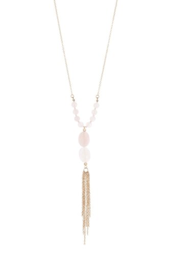 Bijuterii femei melrose and market statement semi tassel pendant necklace pink- gold
