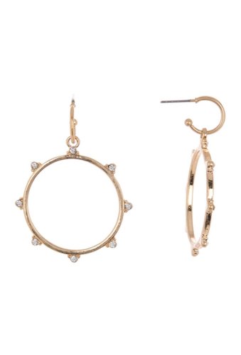 Bijuterii femei melrose and market stone studded huggie drop earrings clear- gold