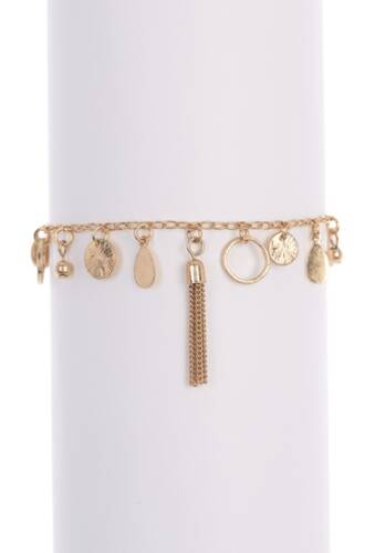 Bijuterii femei melrose and market tassel disc charm bracelet gold
