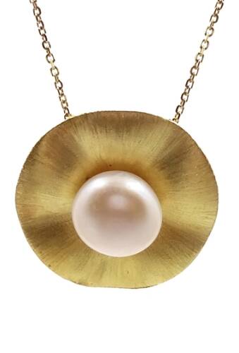 Bijuterii femei savvy cie 18k yellow gold vermeil 9-10mm cultured freshwater pearl pendant necklace gold