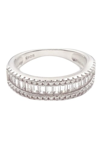 Bijuterii femei savvy cie sterling silver cz baguette band ring white